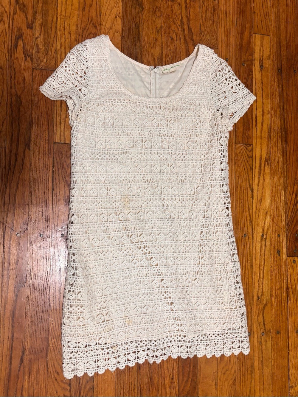 Staring at Stars Anthropologie Ivory Crochet Lace Shift Dress Size M